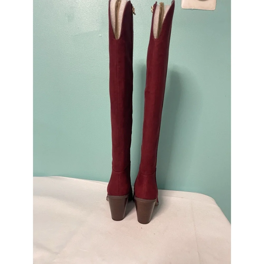 Jessica Simpson Ravyn Women's Over-The-Knee Zipper Boots Burgundy Size 5‎